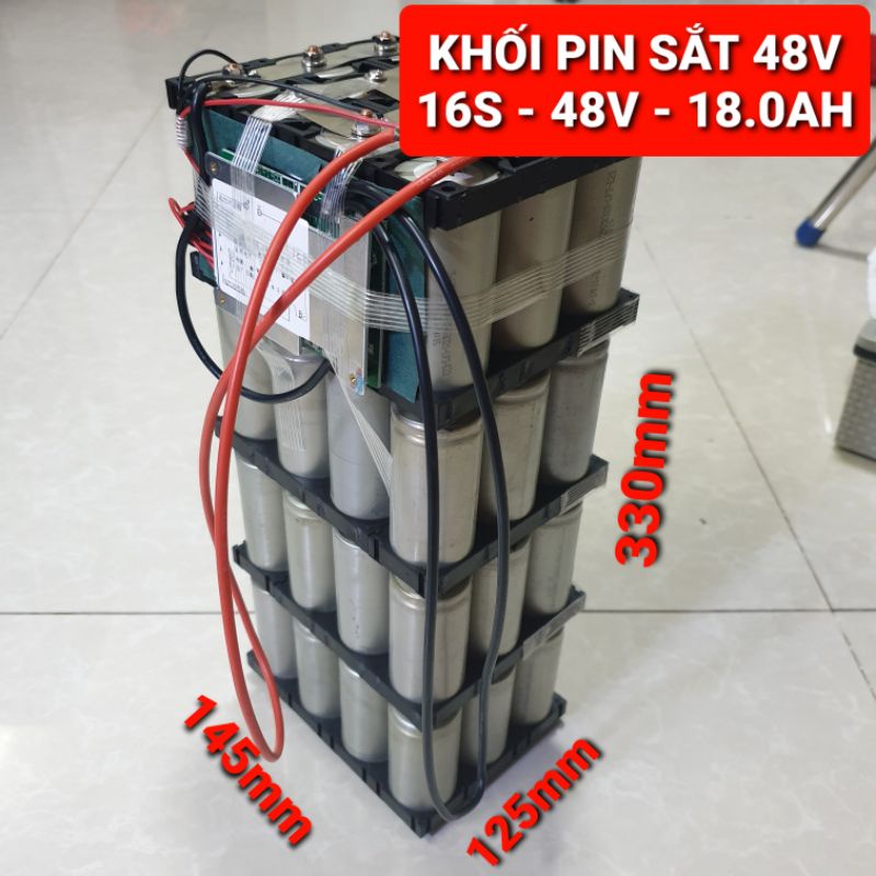 Achun.vn - KHỐI PIN SẮT XE ĐIỆN 48V/54V - 16S- 12AH/18AH XẢ 30A/50A PIN 32650 VÍT