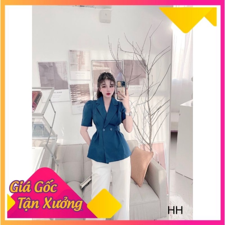 Set áo vest xẻ lai tay ngắn phối quần suông - Sỉ Ngọc Tâm