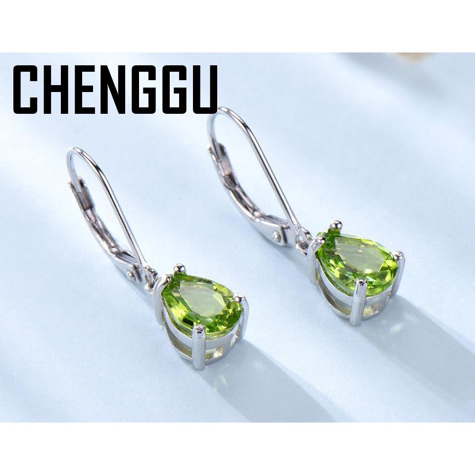 925 Sterling Silver Natural Peridot Drop Earrings Designer Fine Jewelry Green Gemstone Long Earrings For Women Special Gift|Drop Earrings|