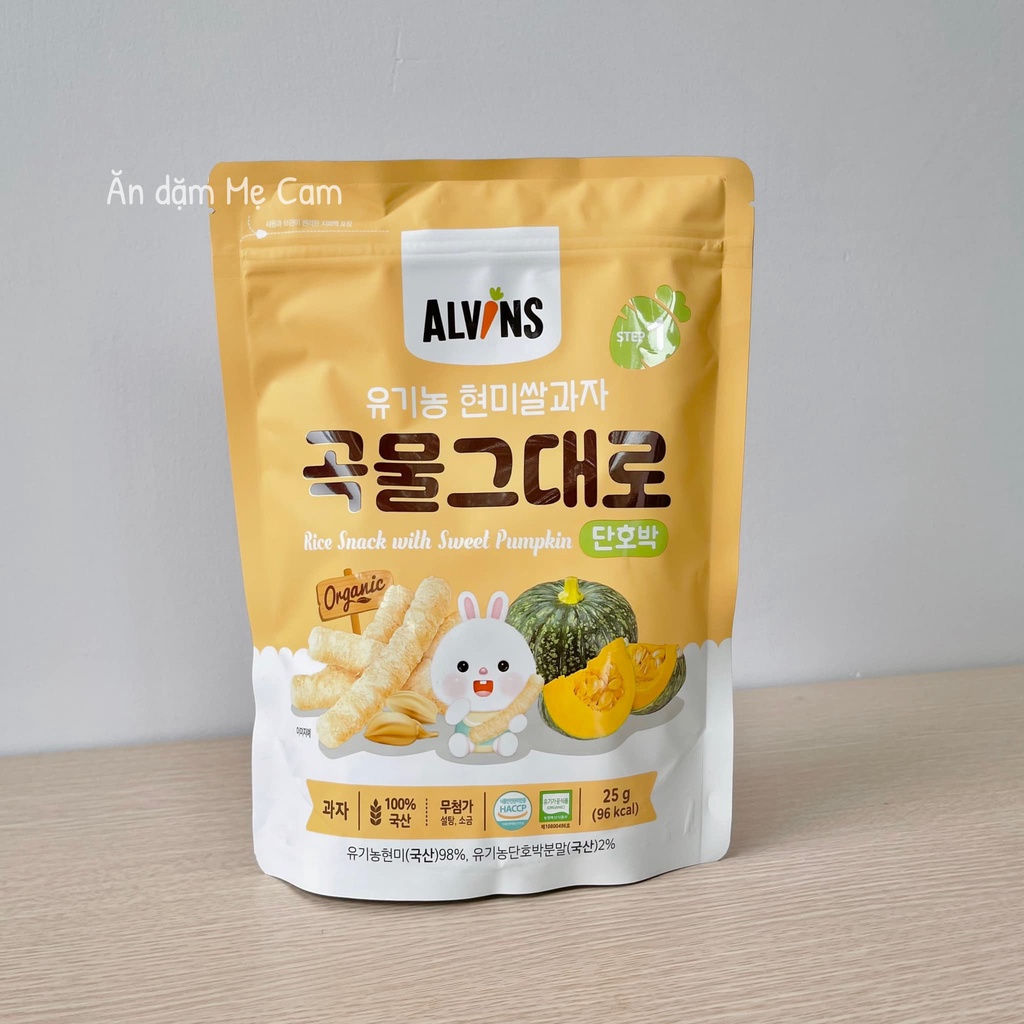 BÁNH GẠO HỮU CƠ ALVINS DẠNG QUE  Dành cho bé từ 6 tháng