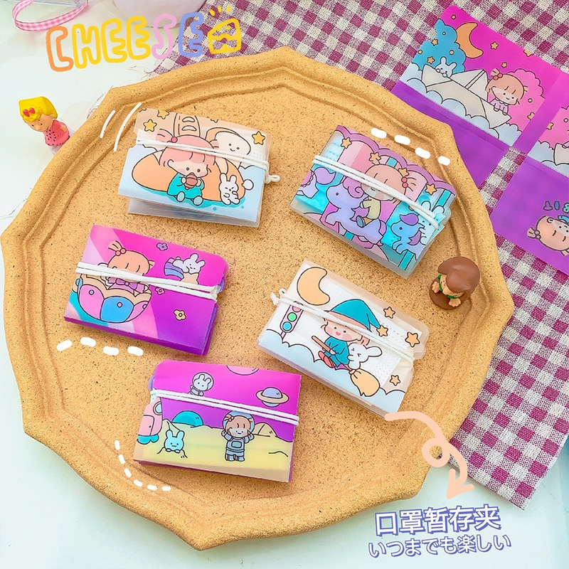 TAILI Túi đựng khẩu trang  in họa tiết hoạt hình dễ thương