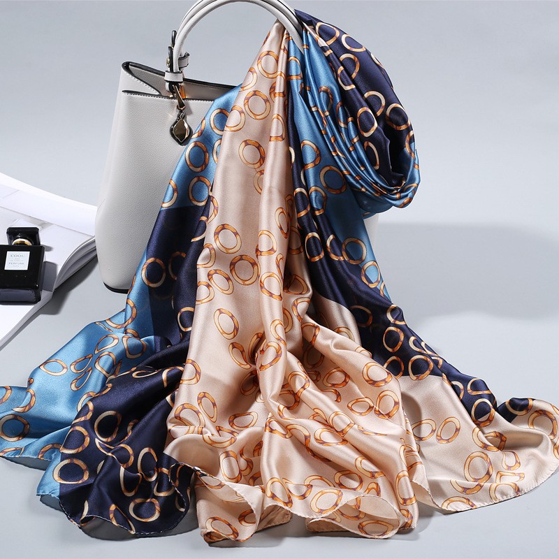 Khăn Choàng Lụa Mềm Dáng Dài Chống Nắng Thời Trang Đi Biển Mùa Hè Cho Nữ