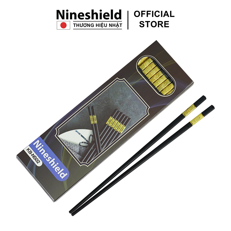 Hộp 10 đôi đũa mạ vàng Nineshield NS02 [Mã BMLTB200 giảm đến 100K đơn 499K]