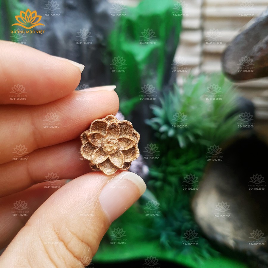 Vòng Tay Trầm Hương Hạt Tròn Mix Charm Hoa Sen - Trầm Tốc Tự Nhiên Xưởng Mộc Việt