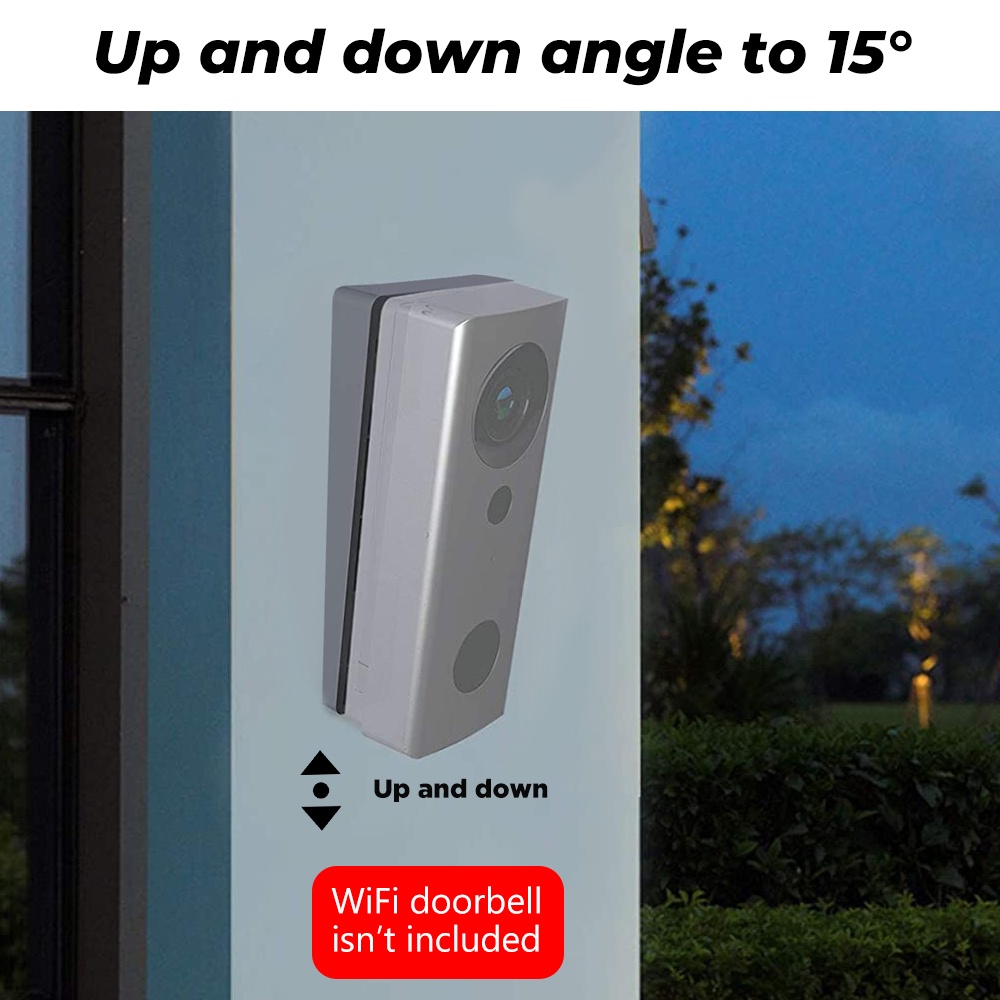 SMATRUL WIFI Video Doorbell Camera 15°Angle Adjustment Adapter Left and right and up and down Mounting Plate Bracket Wedge Kit(Doorbell NOT Included)