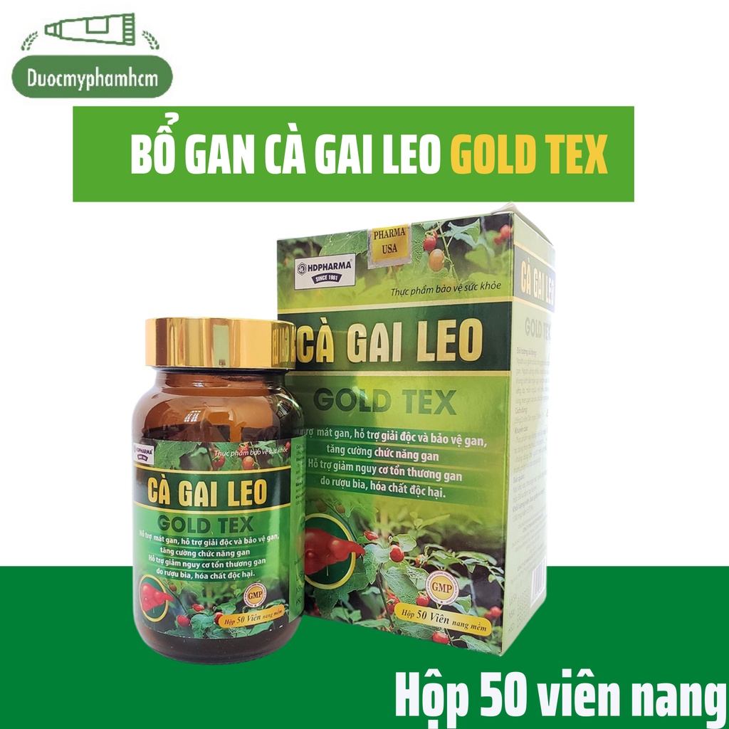 Bổ Gan Cà Gai Leo GOLDTEX GIẢI ĐỘC GAN, Mát Gan, Hạ Men Gan, Tăng Cường Chức Năng Gan - HỘP 50 viên
