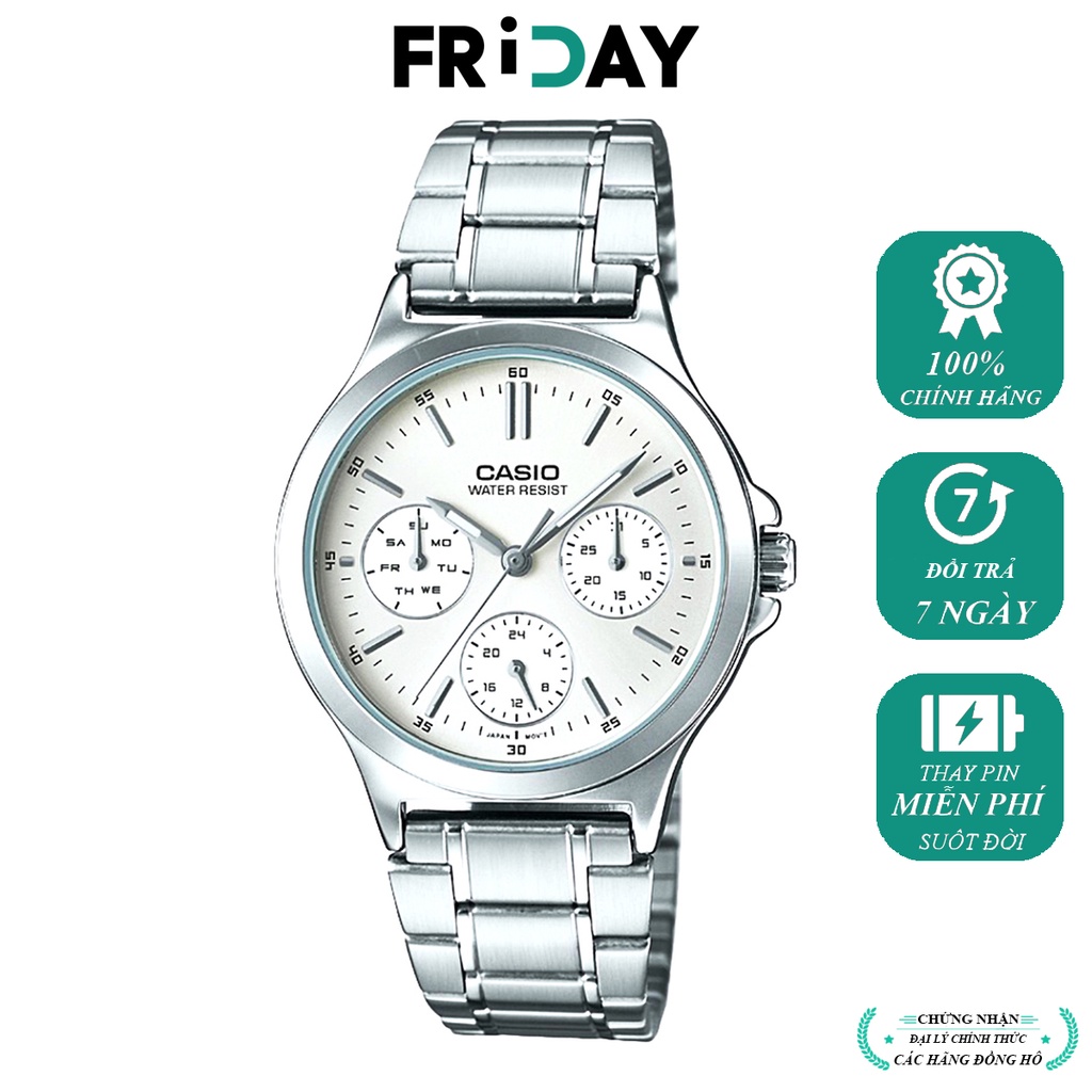 Đồng hồ Casio nữ dây kim loại LTP-V300D chính hãng, giá rẻ