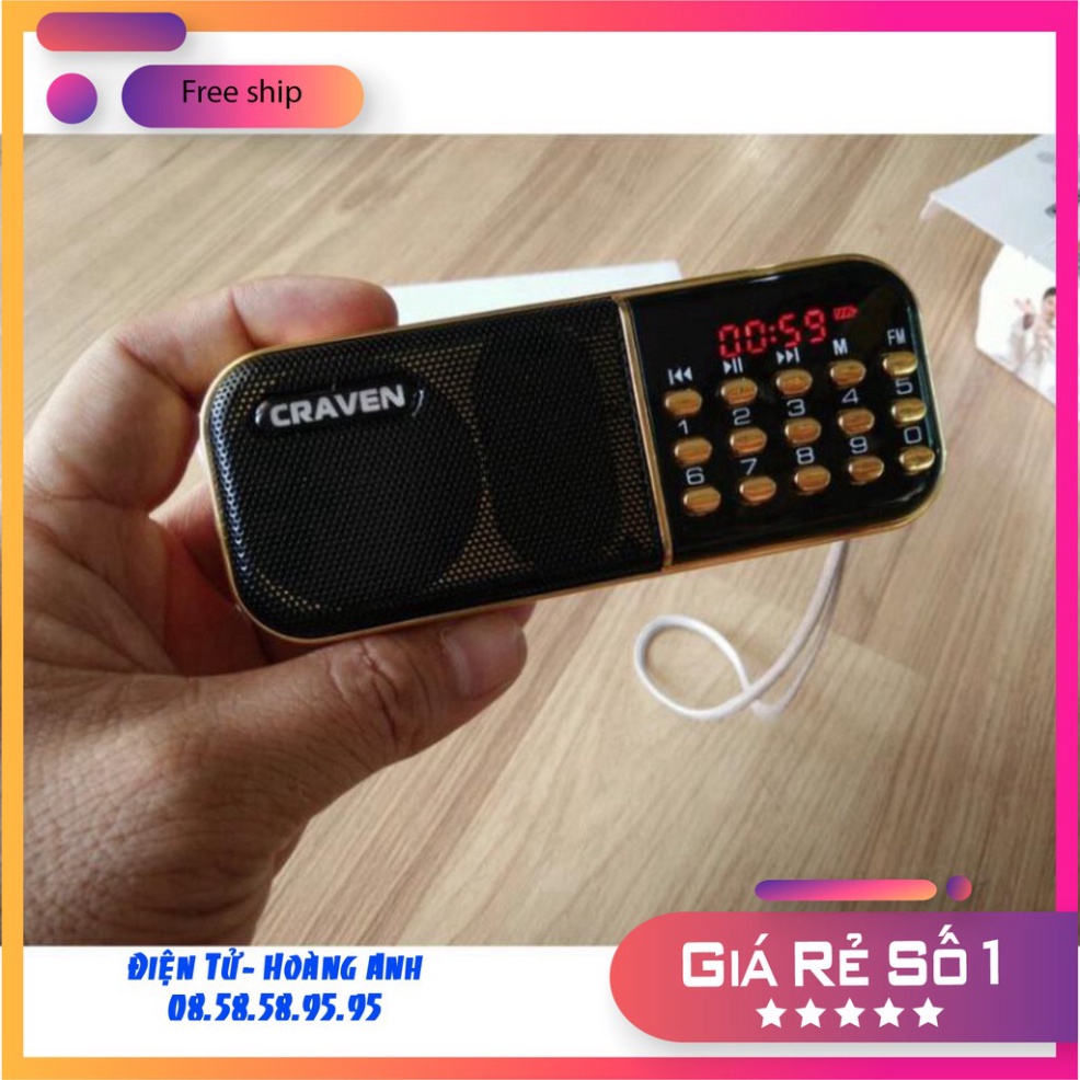 Loa đài Craven CR 25A, máy nghe nhạc đọc kinh phật dùng thẻ nhớ/USB nghe tiếng Anh cho bé