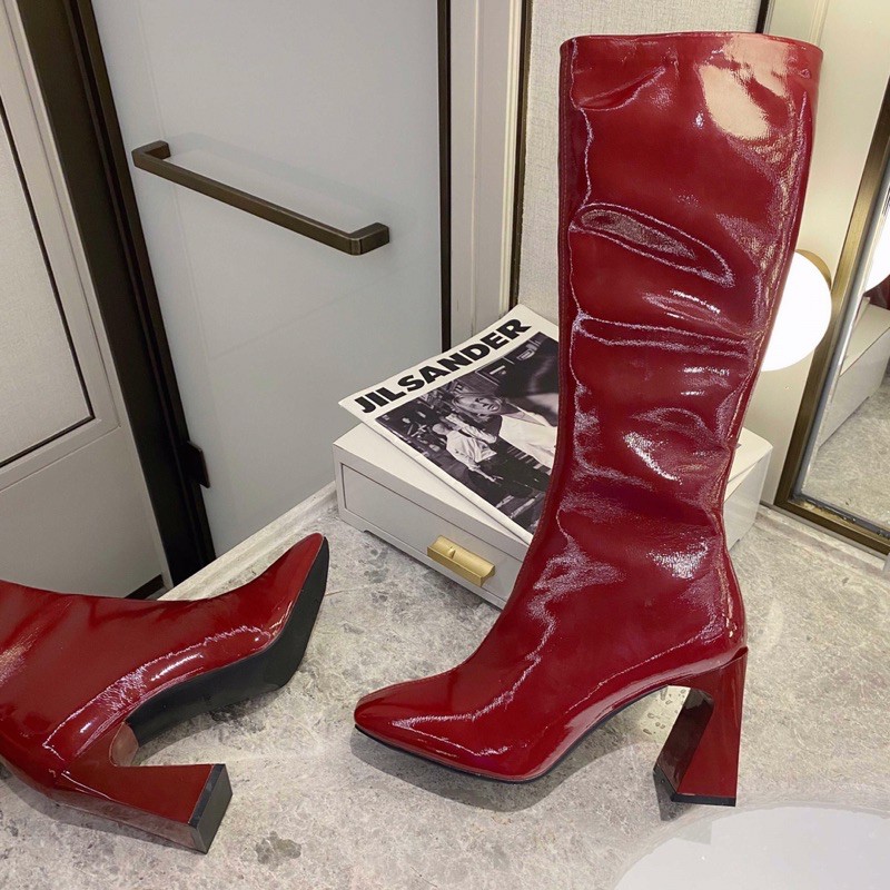 Boot đùi da bóng gót trụ