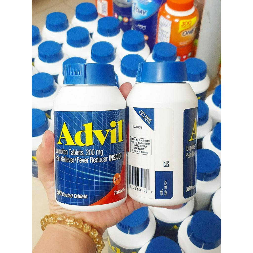 Hộp đựng Viên uống  AD.VIL, Viên màu đỏ 200mg  Giảm S.ố.t, Giảm Đa.u Nhứ.c