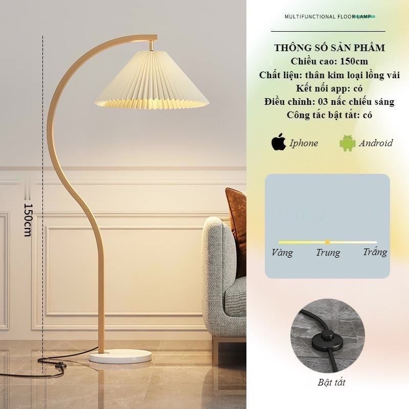 Đèn Sàn Xếp Ly Vintage Cổ Điển Đơn Giản Hiện Đại