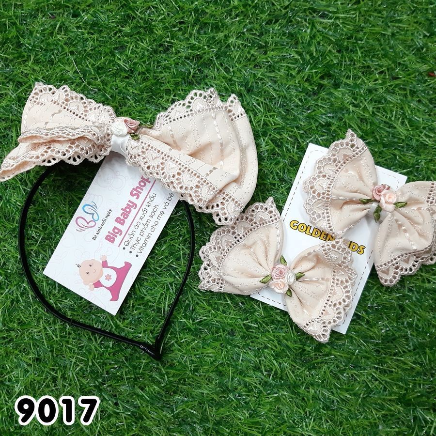 Set Cài Và Kẹp Tóc Nơ Bé Gái Nhiều Mẫu