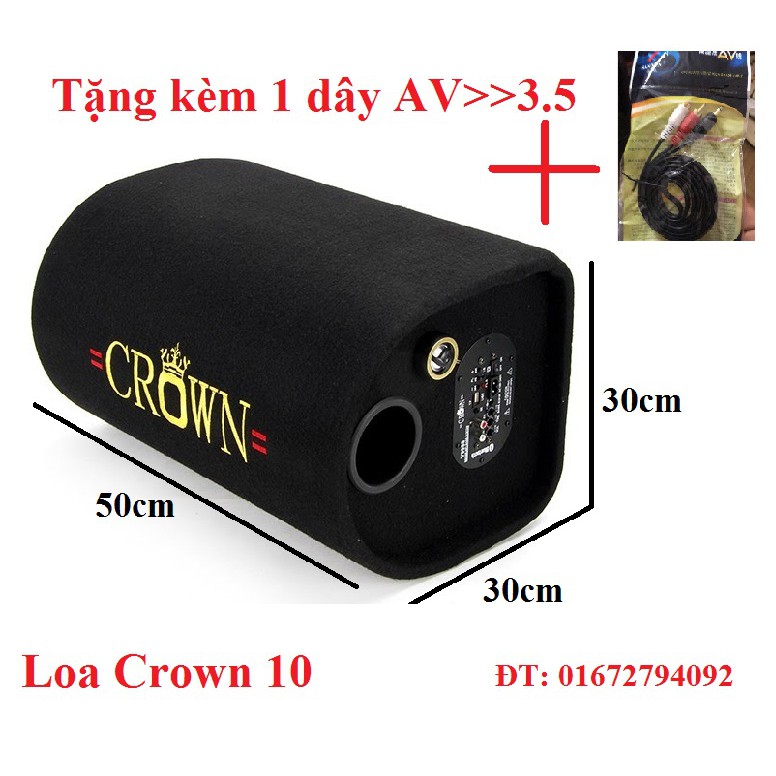 Loa crown 10 tặng cáp AV ra 3.5(1.8m)