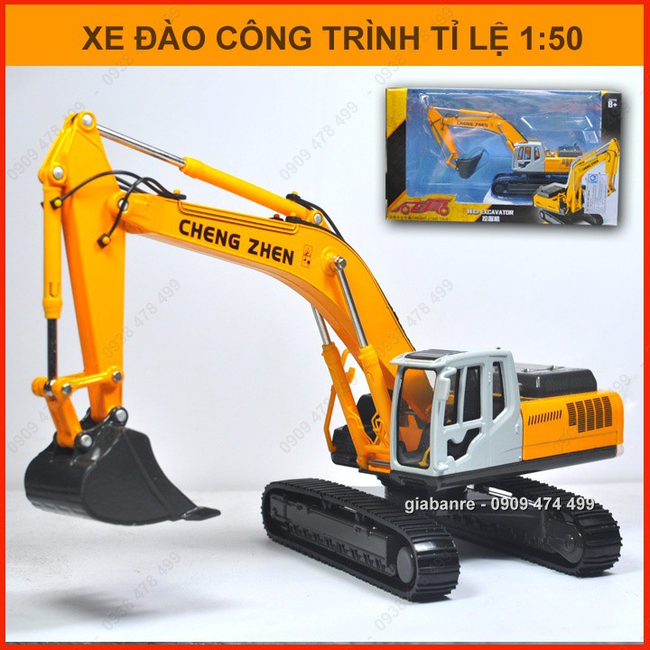 Mô Hình Kim Loại Xe Múc Đào Bánh Xích Tỉ Lệ 1:50 - Caipo - 9959