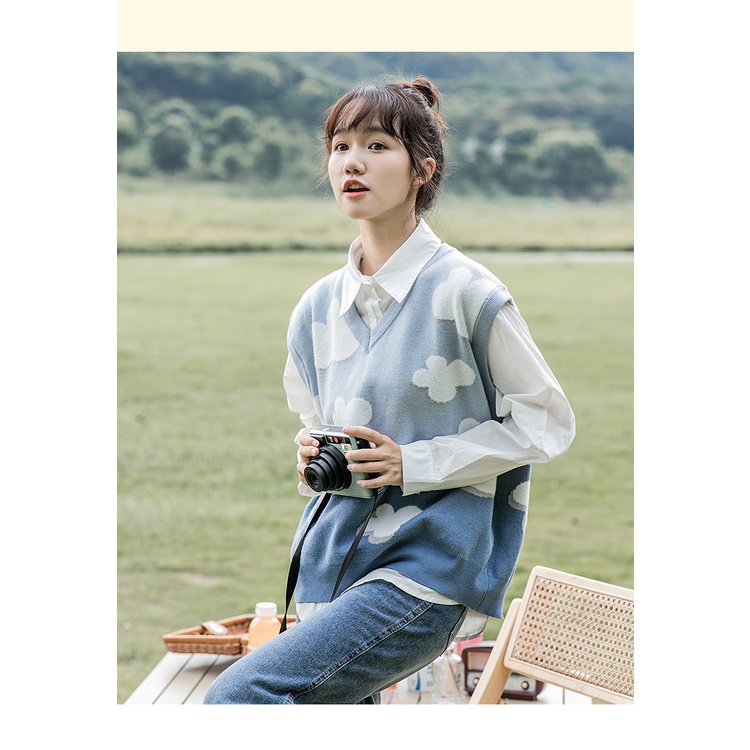 Áo len không tay in họa tiết dễ thương thời trang cho nữ
 | BigBuy360 - bigbuy360.vn