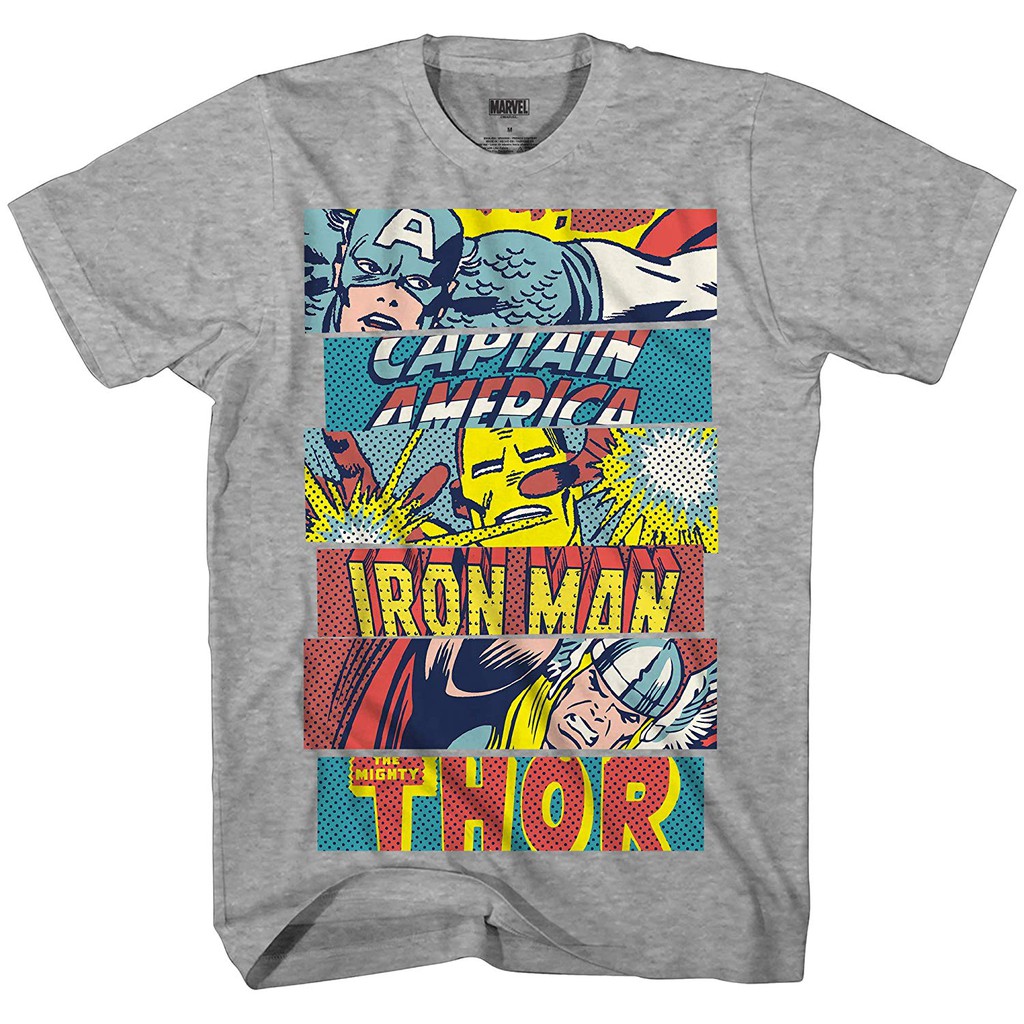 Avengers Team Step Captain America Iron Thor Comic Book Adult Men'S Graphic T-Shirt Birthday Gift