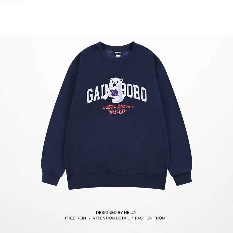 Áo nỉ lót lông Nelly sweater unisex form rộng HEY BIG, áo hoodie không mũ - ALASKA ADVENTURE