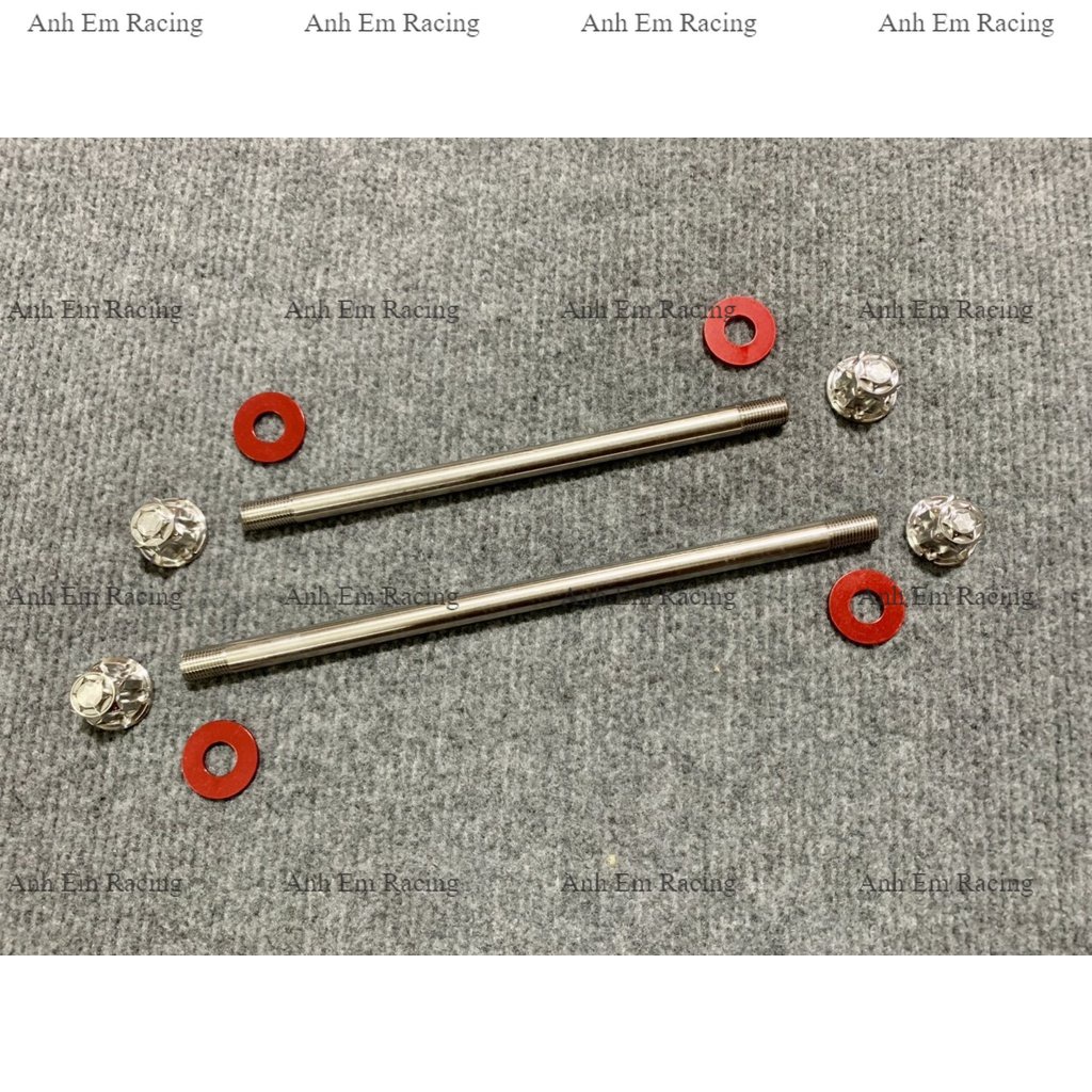 Cốt Bánh Salaya S03 Trước Sau Cho Mọi Dòng Xe Chuẩn Inox 304 Siêu Sáng Kèm Lông Đền Nhôm Đỏ