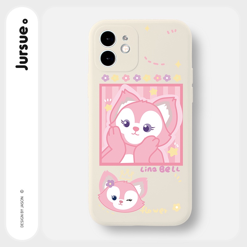 Ốp lưng JURSUE mềm hoạt hình dễ thương đẹp đen cho iPhone 13 12 11 Pro Max SE 2020 X XR XS 8 7 ip 6S 6 Plus kute Y1771