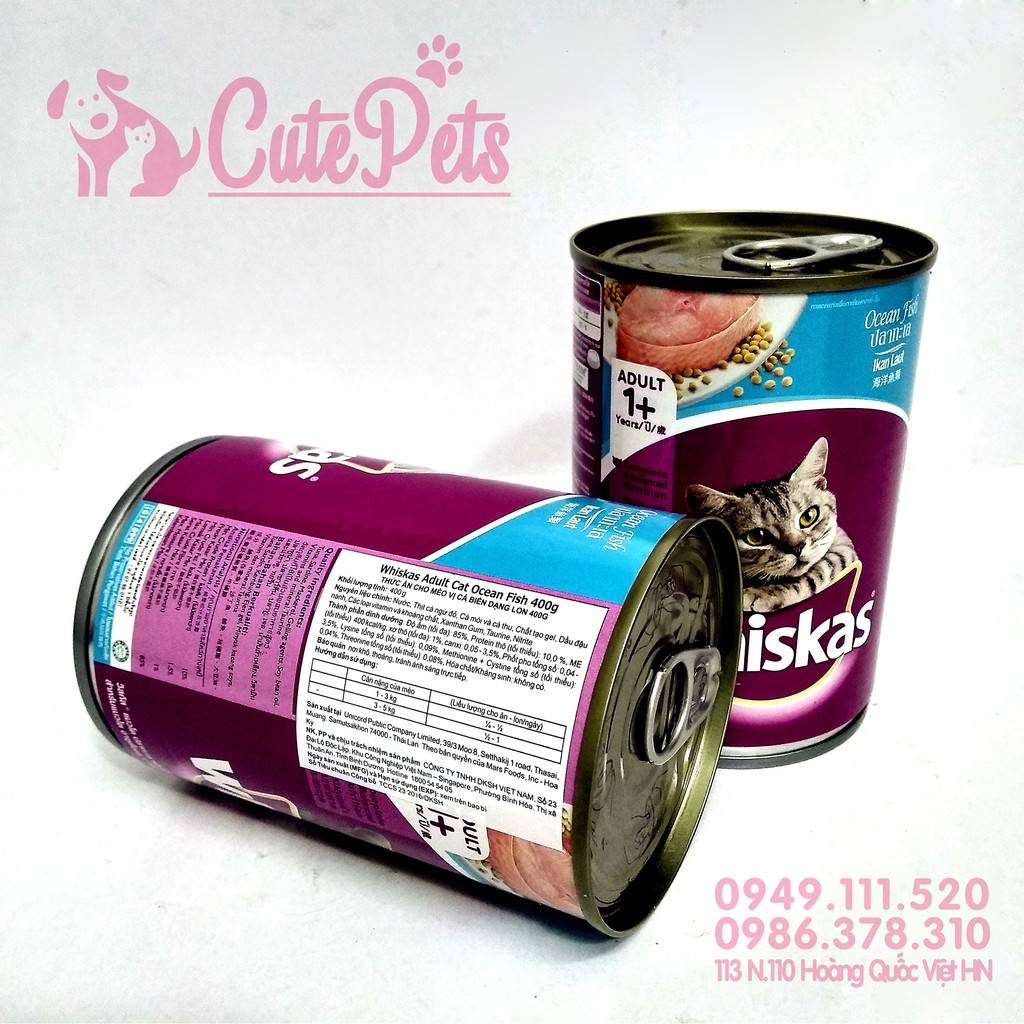  Thức ăn cho mèo Pate Whiskas Adult Lon 400g - CutePets Phụ kiện chó mèo Pet shop Hà Nội