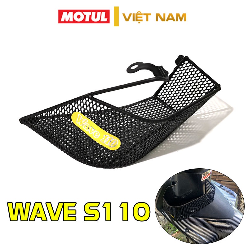 Rổ đựng đồ xe Wave S110 2010 thép nhúng nhựa cao cấp, giỏ hông xe máy gắn như zin chắc chắn