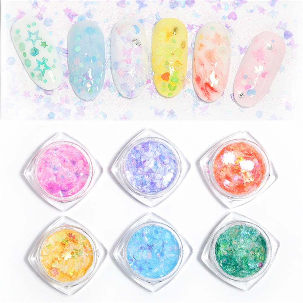 Hộp Sequin Hình Ngôi Sao Nhiều Màu Sắc Dùng Trang Trí Móng Nghệ Thuật