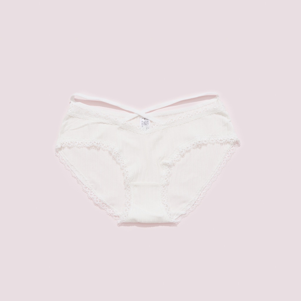 Quần Lót Nữ Cotton Sbra Viền Ren Dây Đan Chéo Cực Sexy Gợi Came QC25