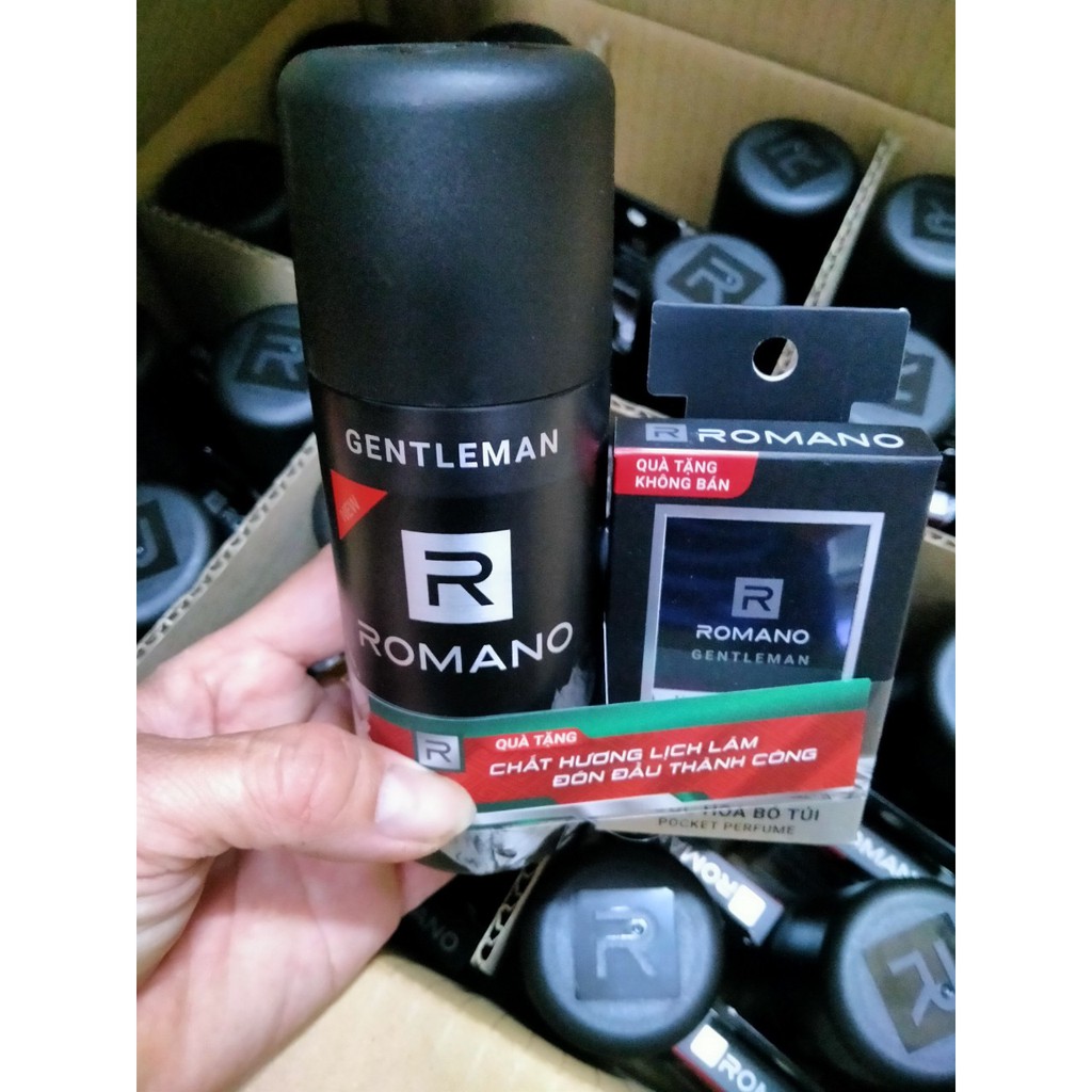 Xịt Khừ Mùi Toàn Thân Romano Gentleman 150ml- Tặng Nước Hoa 18ml