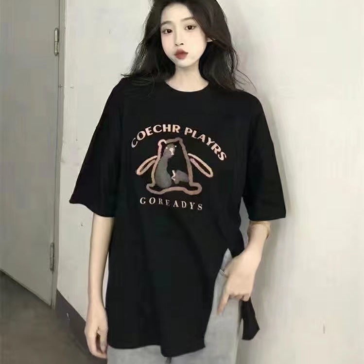 Áo Thun Cotton Mỏng Dáng Rộng Tay Ngắn Phong Cách Hàn Quốc Thời Trang Mùa Hè Mới 2022 Dành Cho Bạn Nữ