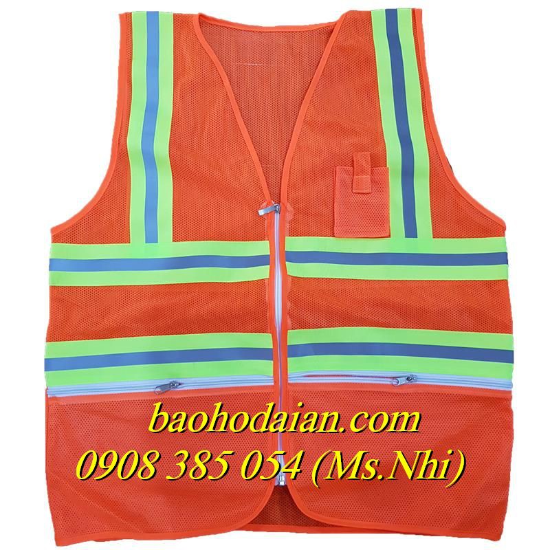 Áo Phản Quang Lưới 3M 3 Dây Kéo Kèm Túi- 2 Màu Lựa Chọn