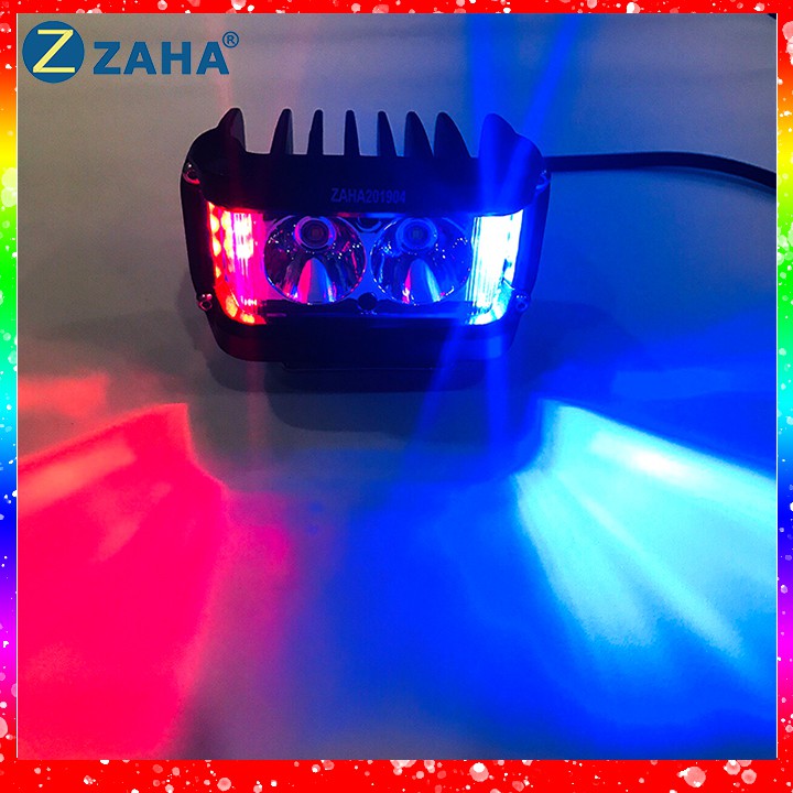 Đèn trợ sáng L2F Zaha Siêu Sáng CHỚP CHÁY xanh đỏ dành cho oto moto xe máy