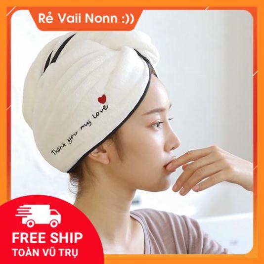Khăn ủ tóc siêu thấm nước hàng nội địa Việt Nam, được chọn màu GDMN