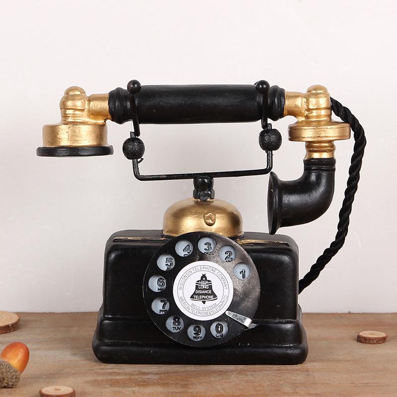Mô hình điện thoại châu Âu cổ điển trang trí phòng khách bằng resin