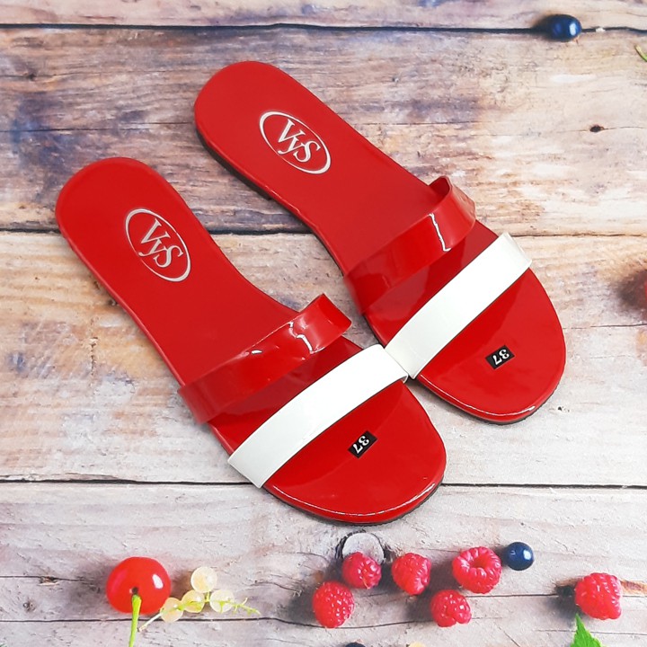 Dép lê bệt nữ 2 quai ngang phối 2 màu đơn giản thoáng mát xinh xắn thời trang VYS TA3831 (Nhiều màu)