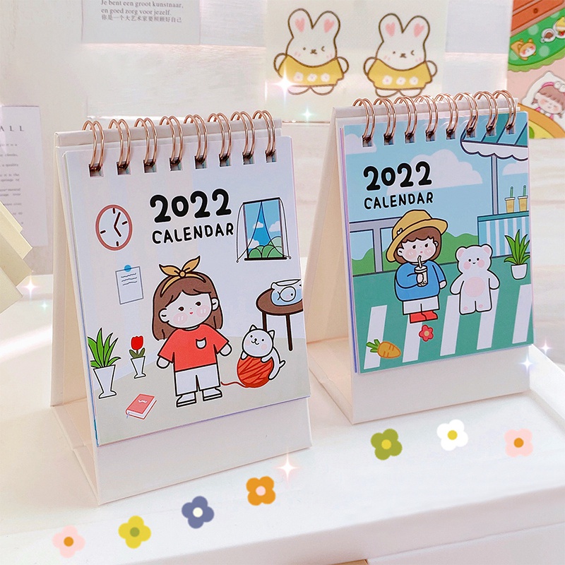 Lịch để bàn năm 2022 mini kiểu hoạt hình dễ thương