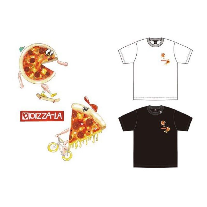 Áo phông Pizza cổ tròn cộc tay chất cotton (GU Nhật chính hãng) - MY PIZZA LA X graphic T