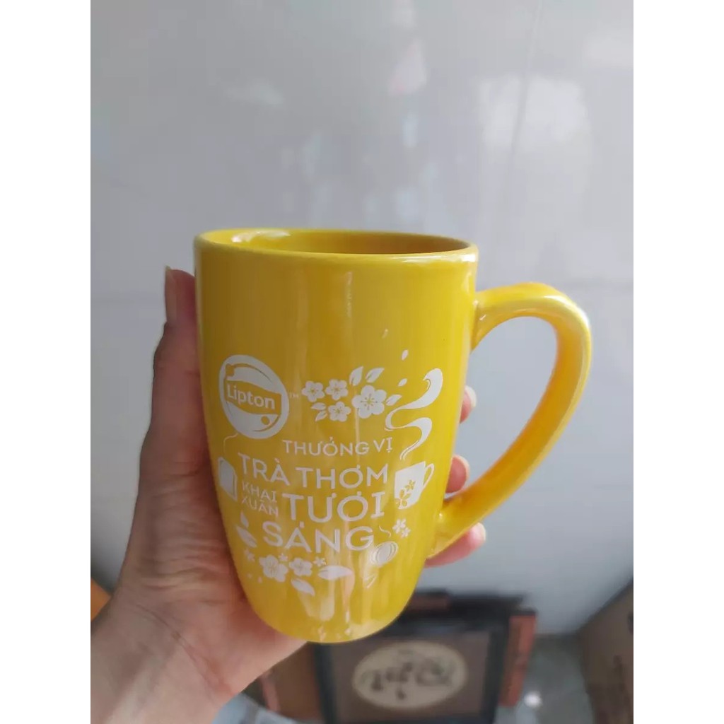 combo 6 chiếc cốc sứ lipton uống nước cao cấp .