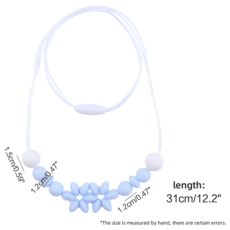 Vòng cổ Hạt Silicone Mặt Hoa Dành Cho Bé Gặm Mọc Răng