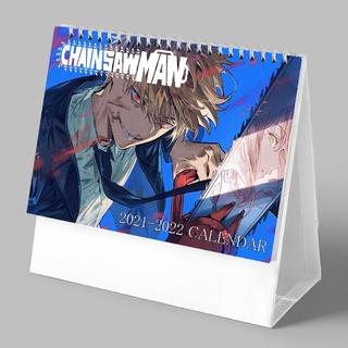Lịch để bàn in hình chainsaw man thợ săn quỷ chibi anime chữ nhật ngang xinh xắn mẫu ngẫu nhiên