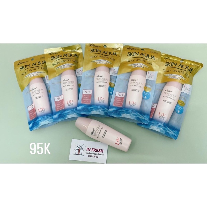 Sữa chống nắng Skin Aqua Silky White Gel ( đơn 199k kèm quà tặng )