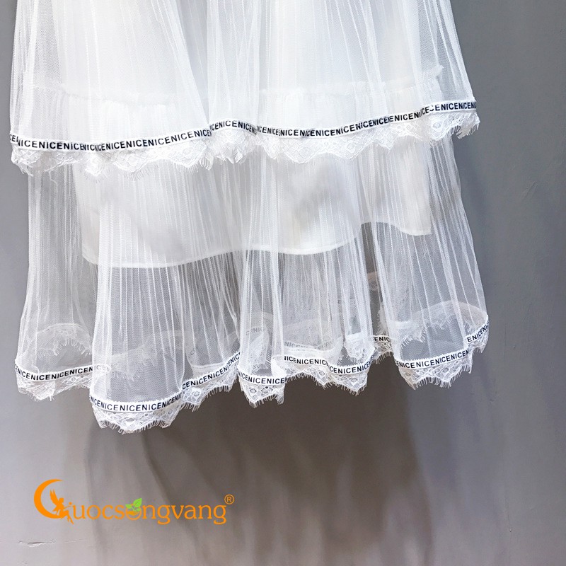 Chân váy dài xếp tầng chân váy xếp lớp nữ GLV095 Cuocsongvang