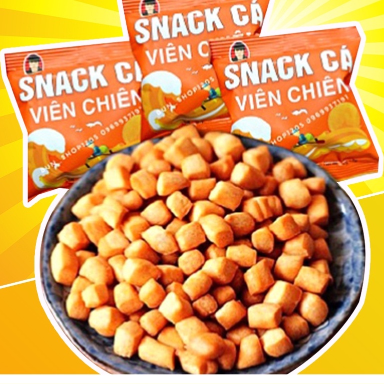 BỊCH 60 GÓI SNACK CÁ VIÊN CHIÊN GIÒN NGON ĂN VẠT TUỔI THƠ