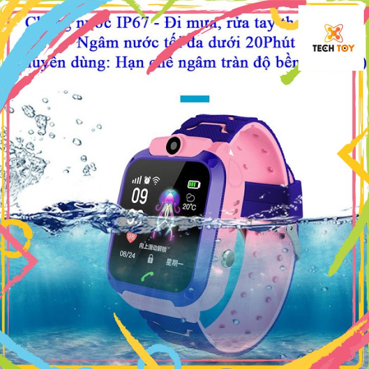 Đồng hồ thông minh màn hình cảm ứng sắc nét Q12 Màu Hồng cho Bé Gái