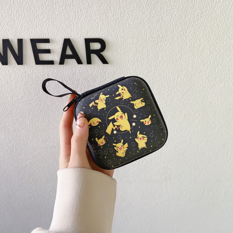 Túi đựng dây cáp dữ liệu/tai nghe/thẻ ngân hàng hình vuông họa tiết hoạt hình Sanrio 9.5x9.5cm