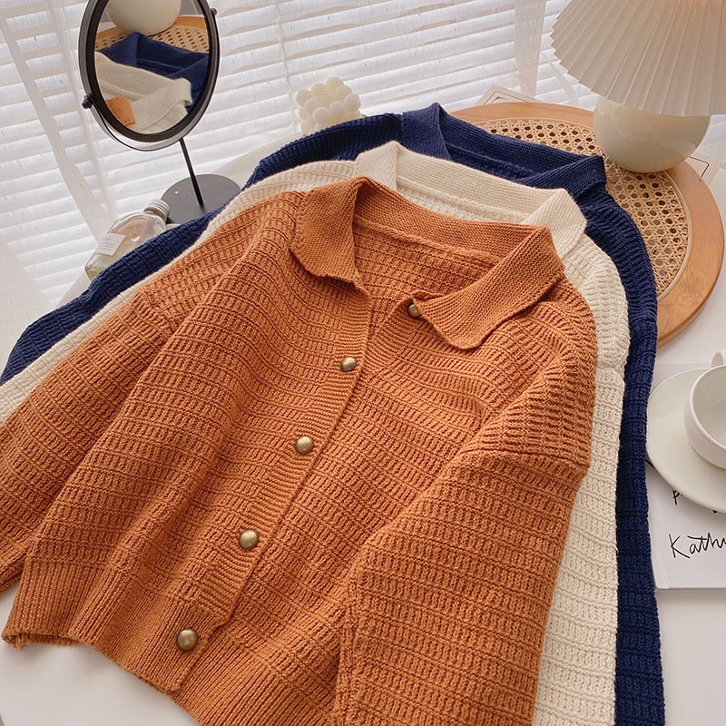 NUZIRO  Áo sweater  dệt kim thiết kế thời trang theo phong cách retro tùy chọn màu sắc