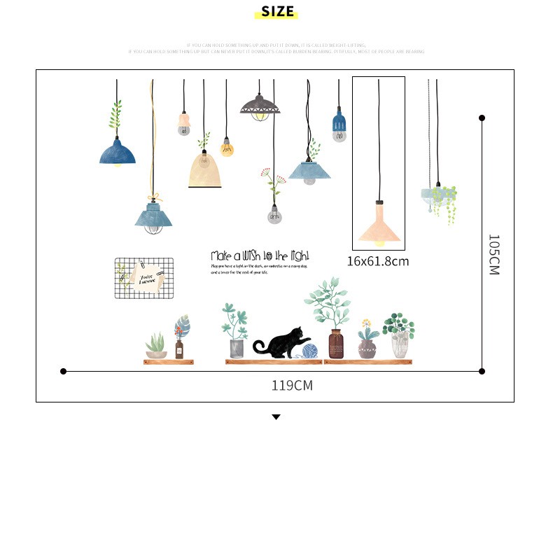 Decal dán tường Đèn con mèo A10 - Decal dán tường Hàn Quốc | BigBuy360 - bigbuy360.vn