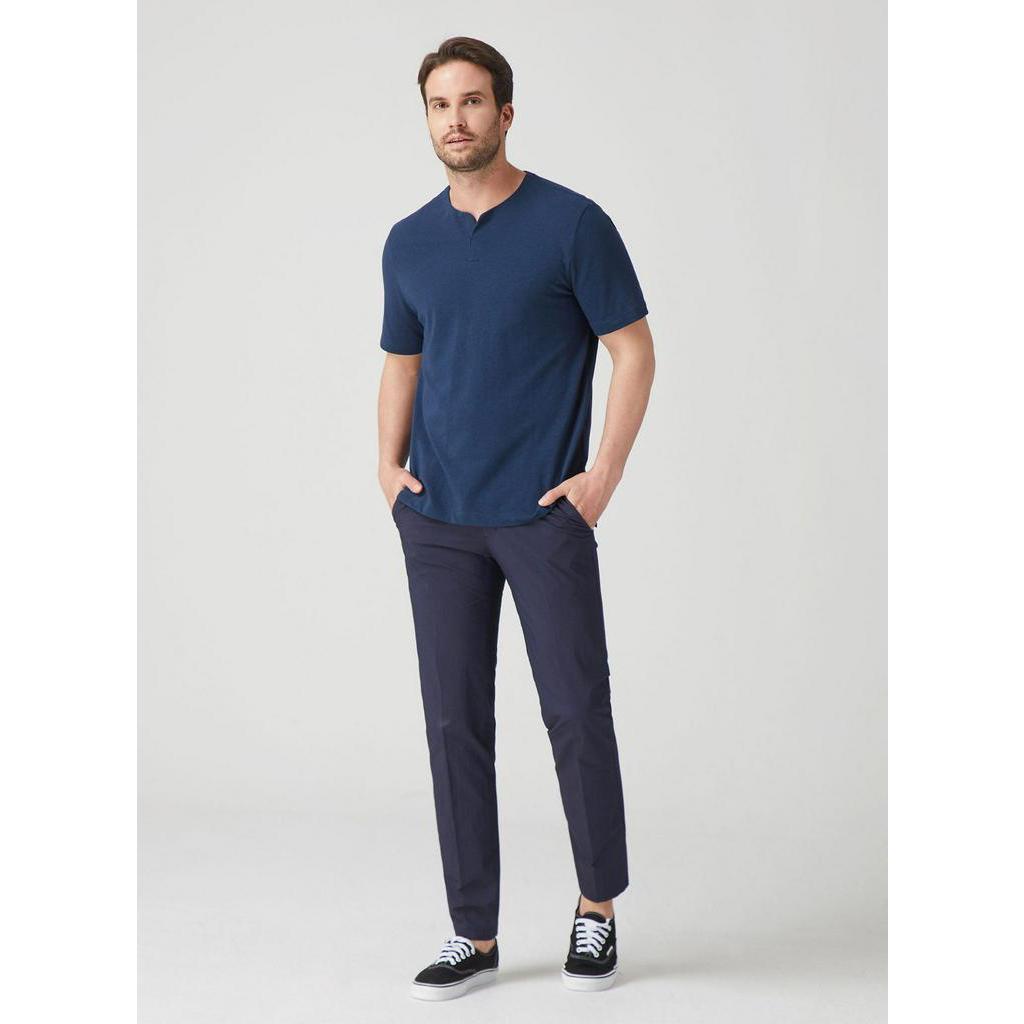 Áo Thun Nam Mẫu Mới Cổ Xẻ Màu Xanh Đen - FO76 SHOP