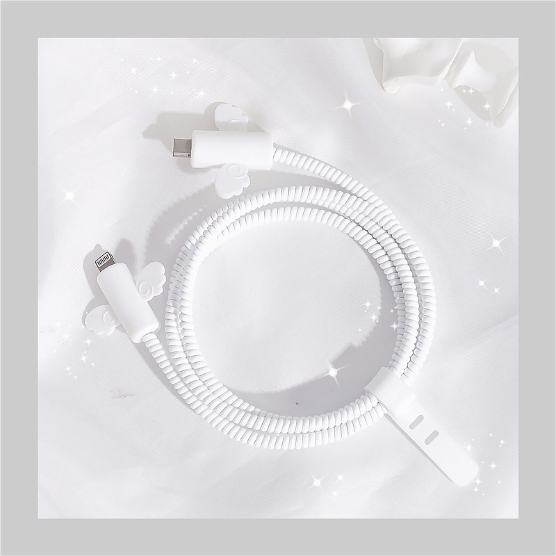 {Usb-Type C} Bộ bảo vệ dây sạc Samsung /Oppo (quấn sạc và bảo vệ đầu sạc cánh thiên thần 2 đầu)