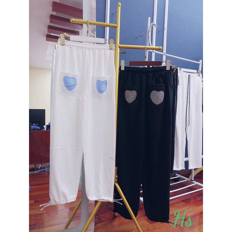 quần jogger chun gấu tim sau Mông hs