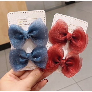Set 2 kẹp tóc nơ thời trang đáng yêu